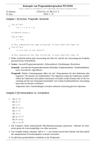 Konzepte von Programmiersprachen WS 03/04