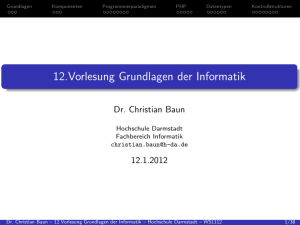 Vorlesung 12 - Prof. Dr. Christian Baun