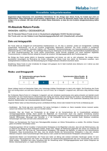 HI-Absolute Return-Fonds Wesentliche Anlegerinformation