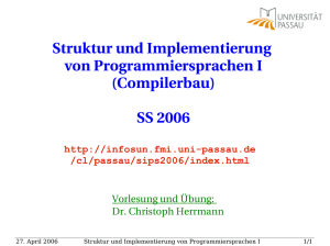 Struktur und Implementierung von Programmiersprachen I