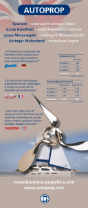 Verbrauch [in l/h] 6 Knoten Propeller X 2.20 Propeller Y 2.00