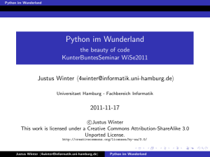 Python im Wunderland - Fachbereich Informatik