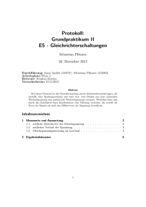 Protokoll: Grundpraktikum II E5