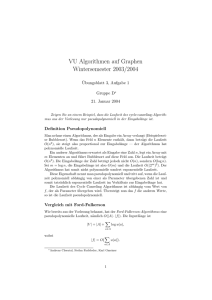 VU Algorithmen auf Graphen Wintersemester 2003/2004
