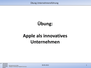 Übung: Apple als innovatives Unternehmen
