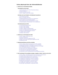 Folien php/mysql Kurs der Informatikdienste