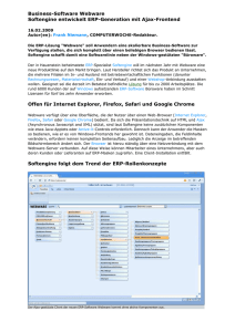 Business-Software Webware Softengine entwickelt ERP