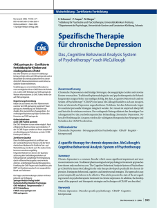 Spezifische Therapie für chronische Depression, Nervenarzt (2006)