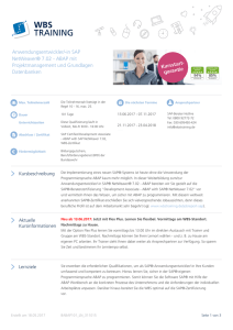 Anwendungsentwickler/-in SAP NetWeaver® 7.02