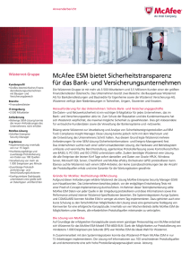 McAfee ESM bietet Sicherheitstransparenz für das Bank