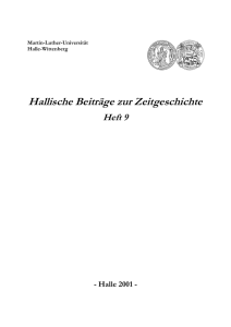 Hallische Beiträge zur Zeitgeschichte - Martin-Luther