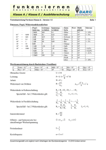 Potenzen, Pegel, Widerstandskennfarben Wertkennzeichnung