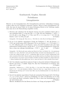 Kombinatorik, Graphen, Matroide Probeklausur Lösungshinweise