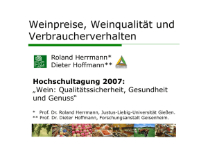 Weinpreise, Weinqualität und Verbraucherverhalten