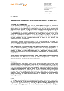 Jahresbericht 2016 von AvenirSocial Sektion Zentralschweiz (April