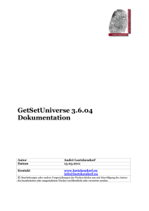 GetSetUniverse Dokumentation