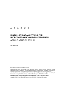 Installation ABACUS Version 2011.01