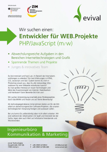 Entwickler für WEB.Projekte PHP/JavaScript (m/w)