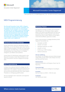 MDX Programmierung - Microsoft Innovation Center Rapperswil