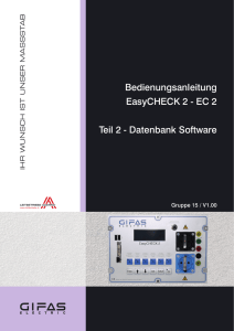 Bedienungsanleitung EasyCHECK 2 - EC 2 Teil 2