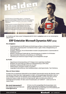 ERP Entwickler Microsoft Dynamics NAV (m/w)