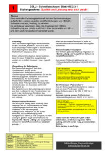BELU - Schnellstschaum Blatt 415.2.3.1 Stellungsnahme: Qualität