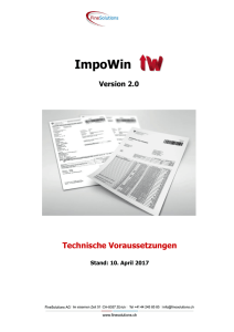 Technische Anforderungen der ImpoWin Version 2.0