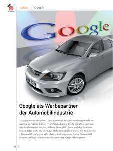 Google als Werbepartner der Automobilindustrie