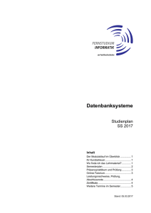 Datenbanksysteme - Hochschule Trier