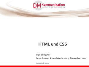 HTML und CSS - DM Kommunikation