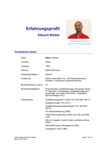 Erfahrungsprofil Eduard Weber - Quality and Business Excellence at