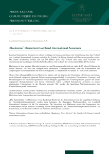Blackstone* übernimmt Lombard International Assurance