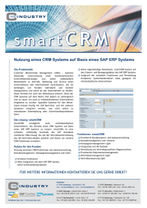 Nutzung eines CRM Systems auf Basis eines SAP ERP Systems