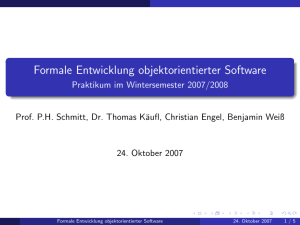 Formale Entwicklung objektorientierter Software