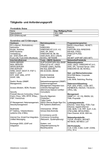 Tätigkeits- und Anforderungsprofil