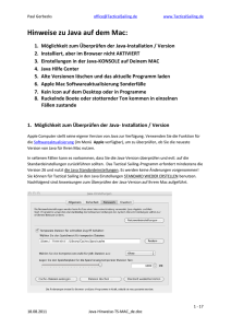 Hinweise zu Java auf dem Mac