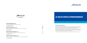 ja solar installationshandbuch