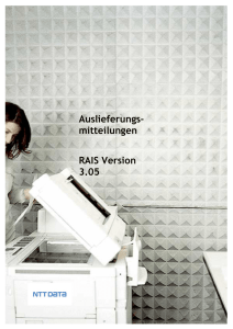 Auslieferungs- mitteilungen RAIS Version 3.05