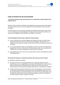 Code of Conduct für die Vereinsarbeit