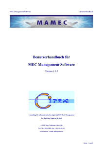 MEC Management Software Benutzerhandbuch