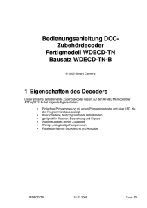 Zubehördecoder Fertigmodell WDECD-TN Bausatz