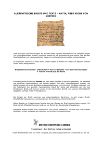 altägyptische briefe und texte – antik, aber nicht von