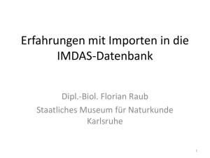 Erfahrungsbericht mit Importen in die IMDAS