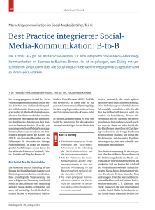Best Practice integrierter Social- Media-Kommunikation: B-to-B