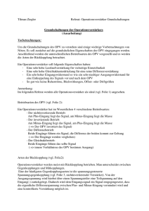 Tilman Ziegler Referat: Operationsverstärker Grundschaltungen