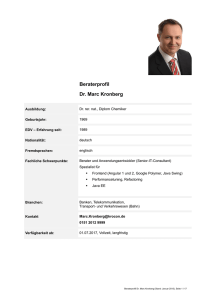 CV  - Dr. Marc Kronberg