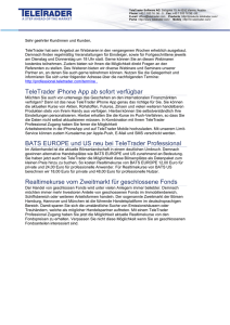 TeleTrader iPhone App ab sofort verfügbar BATS EUROPE und US