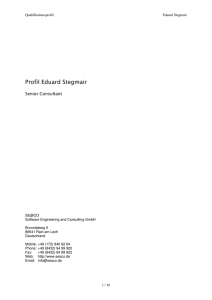 Profil Eduard Stegmair - SEaCO Software Engineering and
