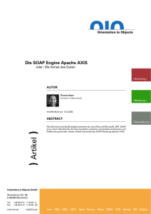 Die SOAP Engine Apache AXIS. oder: Die Achse des Guten