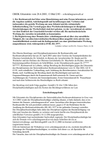 OBDK Erkenntnis vom 28.4.2003, 13 Bkd 2/03 – scheidungsanwalt.at